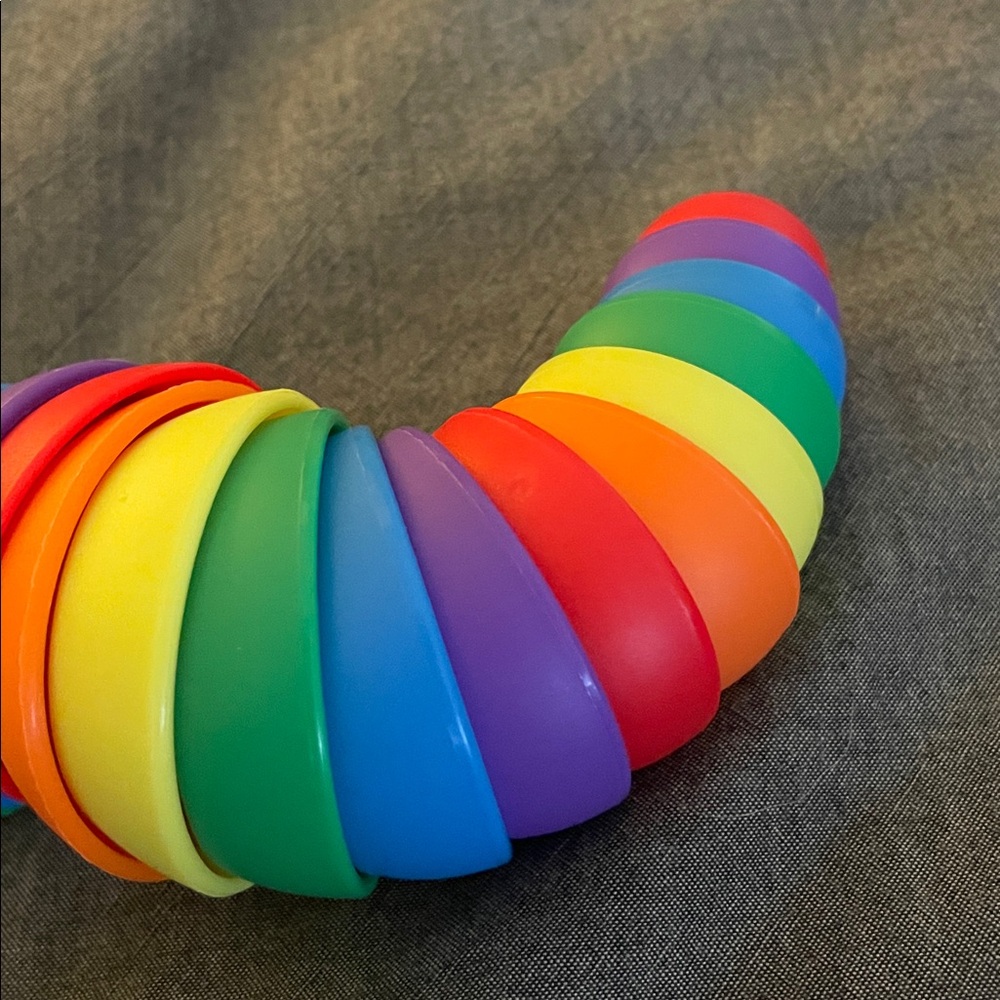 Colorful Rainbow fidget snail or slug toy - Picture 3 of 3